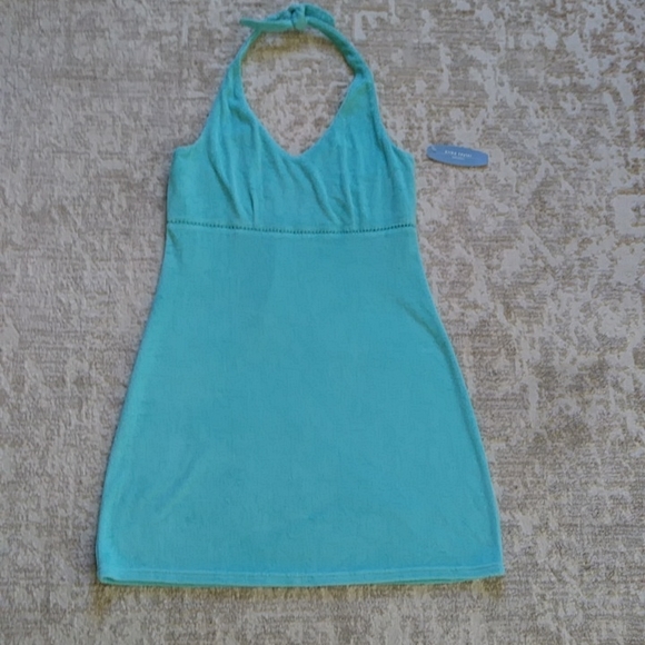 NEW Erika Taylor Intimates Halter Dress / Beach Cover Up Terrycloth S Green - Picture 2 of 16